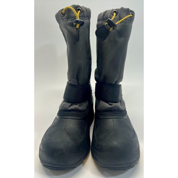 Kamik Kids Winter Snow Boots Size 3 Black Yellow Waterproof Insulated Drawstring - Picture 2 of 8